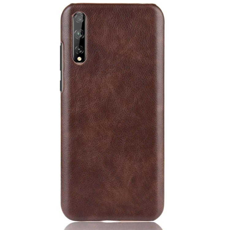 For Huawei P Smart S Shockproof Litchi Texture PC + PU Case(Brown)