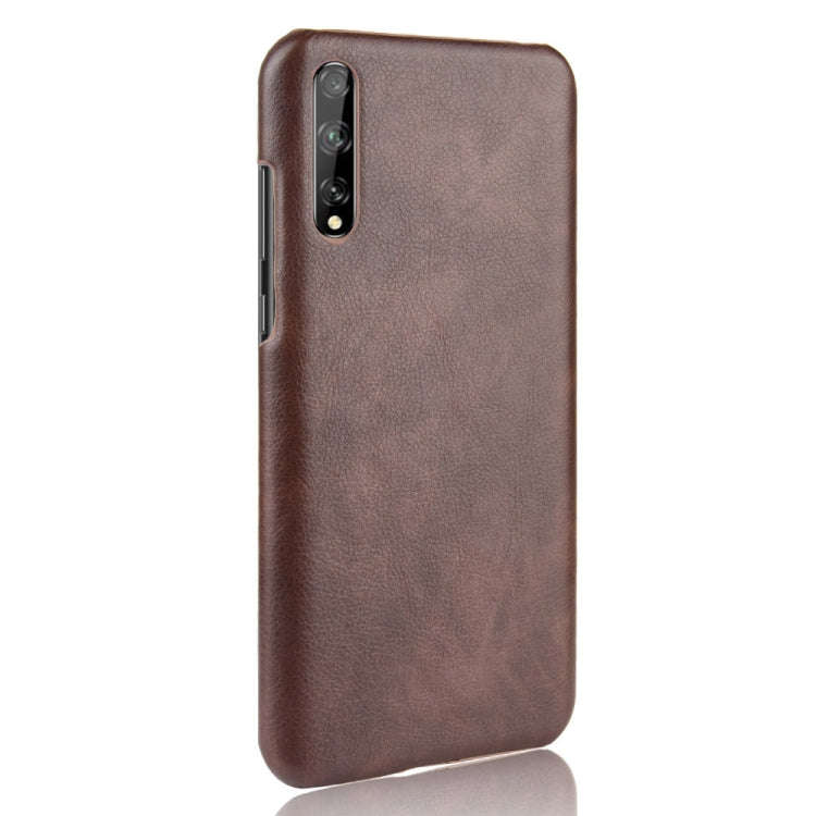For Huawei P Smart S Shockproof Litchi Texture PC + PU Case(Brown)