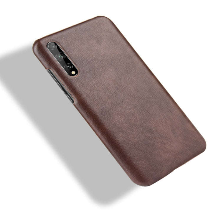 For Huawei P Smart S Shockproof Litchi Texture PC + PU Case(Brown)