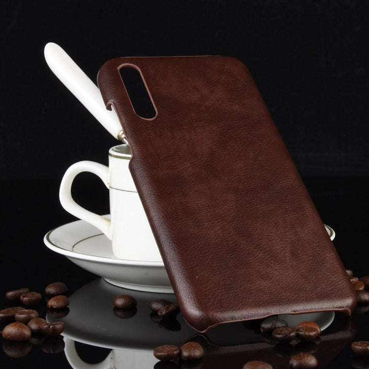 For Huawei P Smart S Shockproof Litchi Texture PC + PU Case(Brown)
