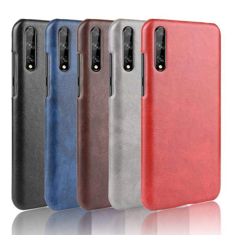 For Huawei P Smart S Shockproof Litchi Texture PC + PU Case(Brown)