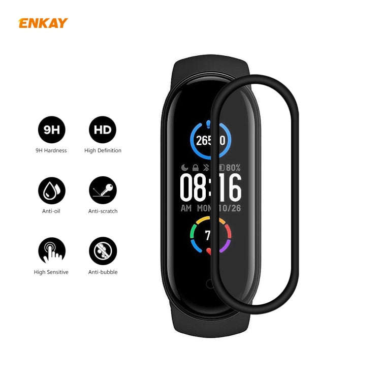 1 PCS For Xiaomi Mi Band 5 ENKAY Hat-Prince 3D Full Screen Soft PC Edge + PMMA HD Screen Protecto...