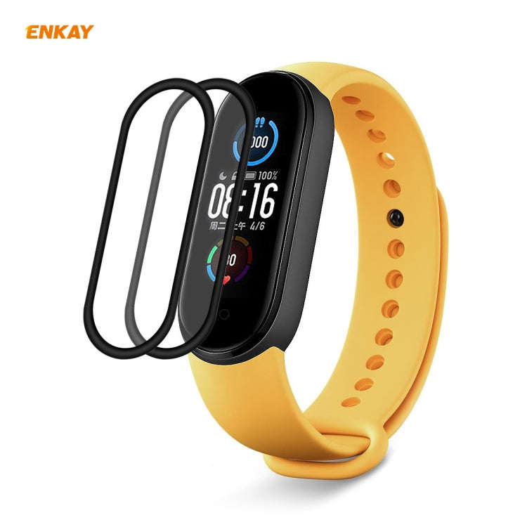 2 PCS For Xiaomi Mi Band 5 ENKAY Hat-Prince 3D Full Screen Soft PC Edge + PMMA HD Screen Protecto...