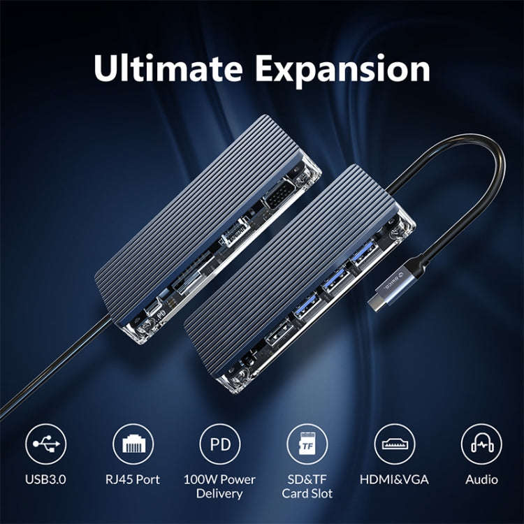 ORICO 6 in 1 Type-C Transparent HUB