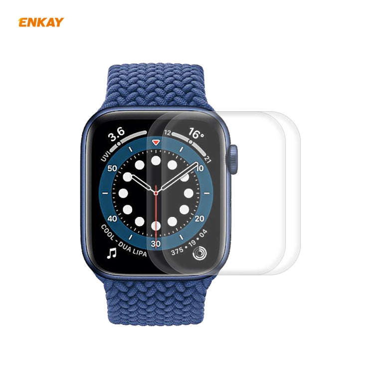 2 PCS For Apple Watch Series 6/5/4/SE 44mm ENKAY Hat-Prince 3D Full Screen PET Curved Hot Bending...