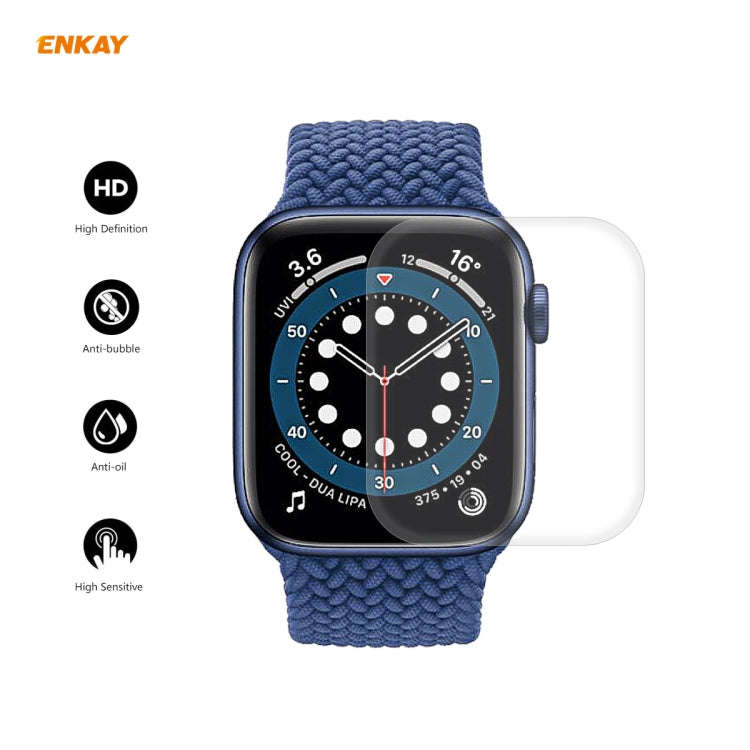 2 PCS For Apple Watch Series 6/5/4/SE 44mm ENKAY Hat-Prince 3D Full Screen PET Curved Hot Bending...