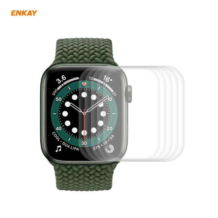 5 PCS For Apple Watch Series 6/5/4/SE 44mm ENKAY Hat-Prince 3D Full Screen PET Curved Hot Bending...