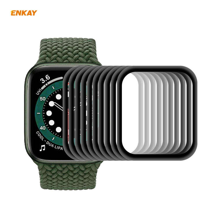 10 PCS For Apple Watch Series 6/5/4/SE 44mm ENKAY Hat-Prince 3D Full Screen PET Curved Hot Bendin...