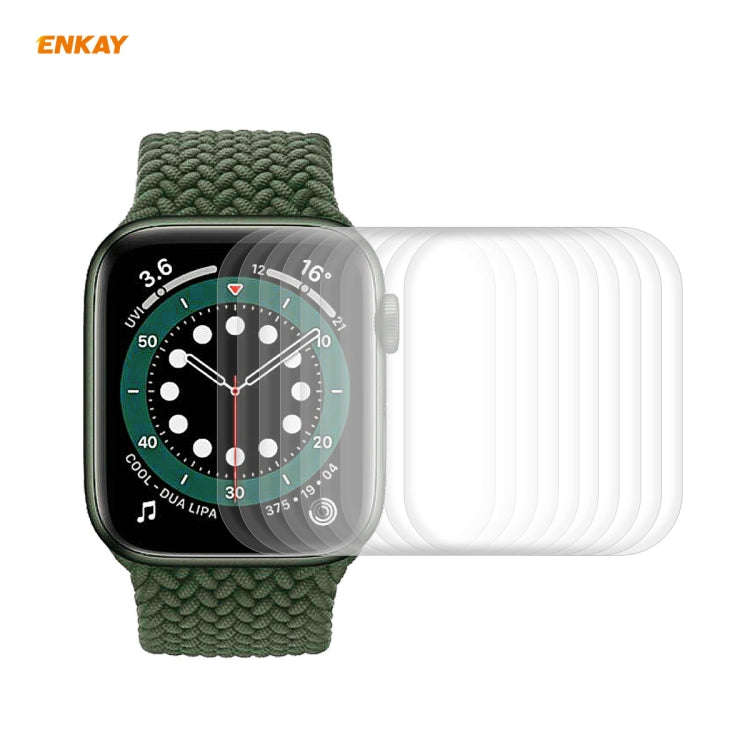 10 PCS For Apple Watch Series 6/5/4/SE 44mm ENKAY Hat-Prince 3D Full Screen PET Curved Hot Bendin...