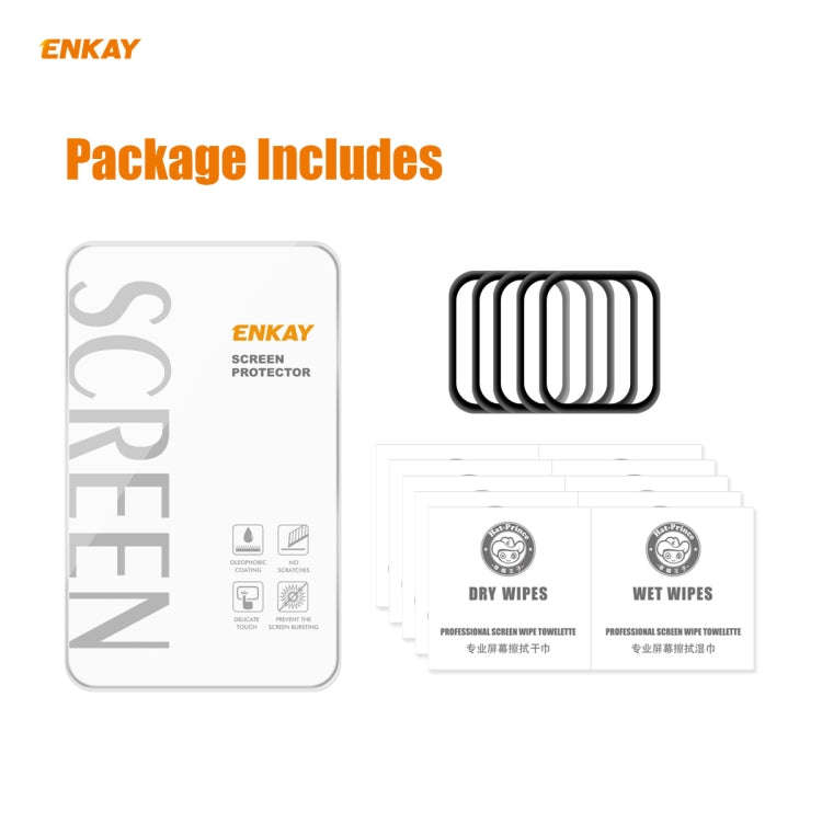 For Apple Watch 6/5/4/SE 40mm 5 PCS ENKAY Hat-Prince 3D Full Screen Soft PC Edge + PMMA HD Screen...