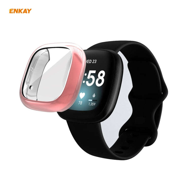 For Fitbit Versa 3 / Fitbit Sense ENKAY Hat-Prince ENK-AC8208 Full Coverage Electroplate TPU Soft...