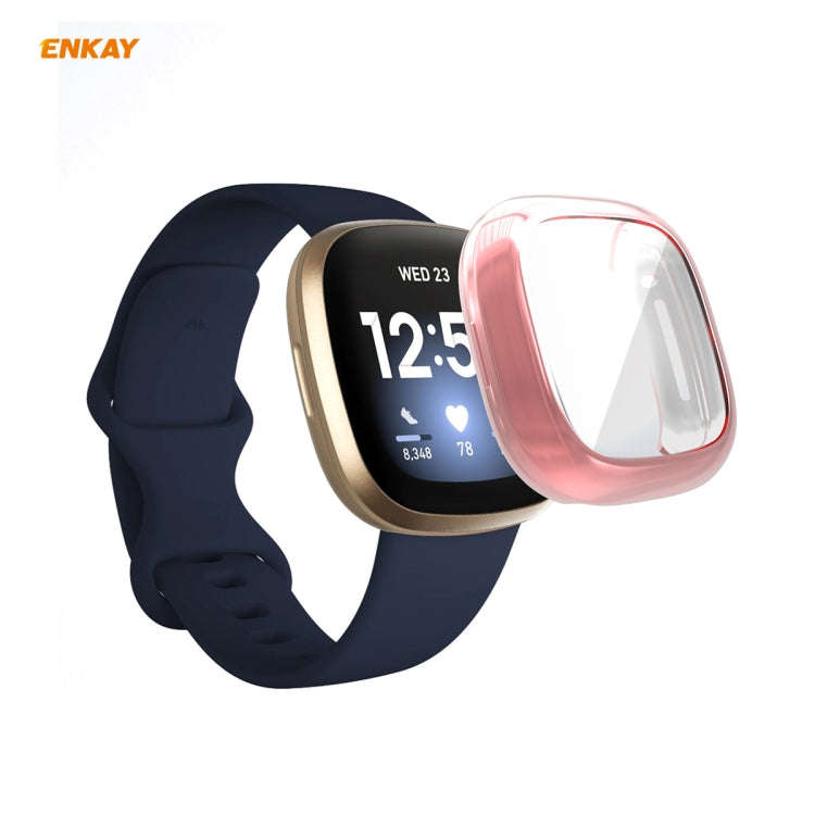 For Fitbit Versa 3 / Fitbit Sense ENKAY Hat-Prince ENK-AC8208 Full Coverage Electroplate TPU Soft...