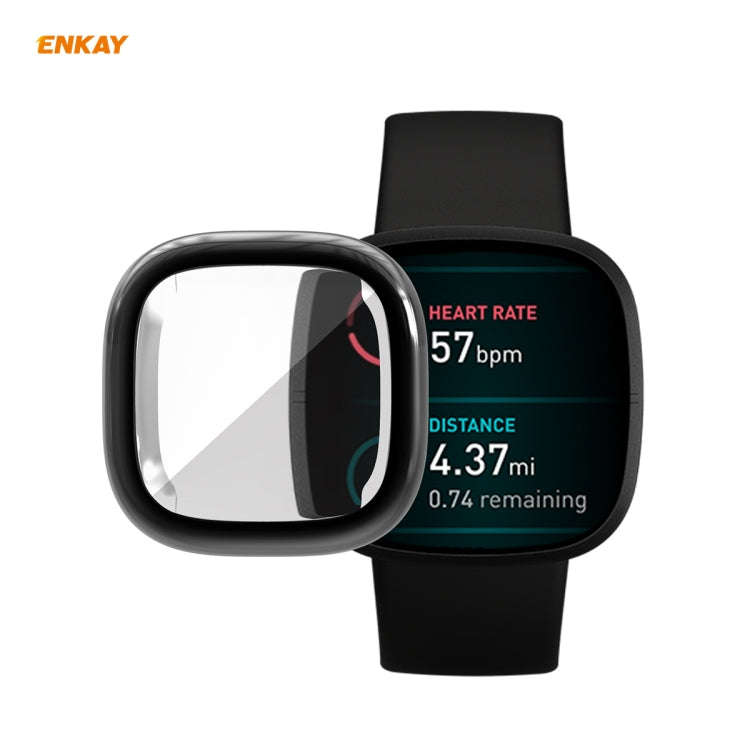 For Fitbit Versa 3 / Fitbit Sense ENKAY Hat-Prince ENK-AC8208 Full Coverage Electroplate TPU Soft...