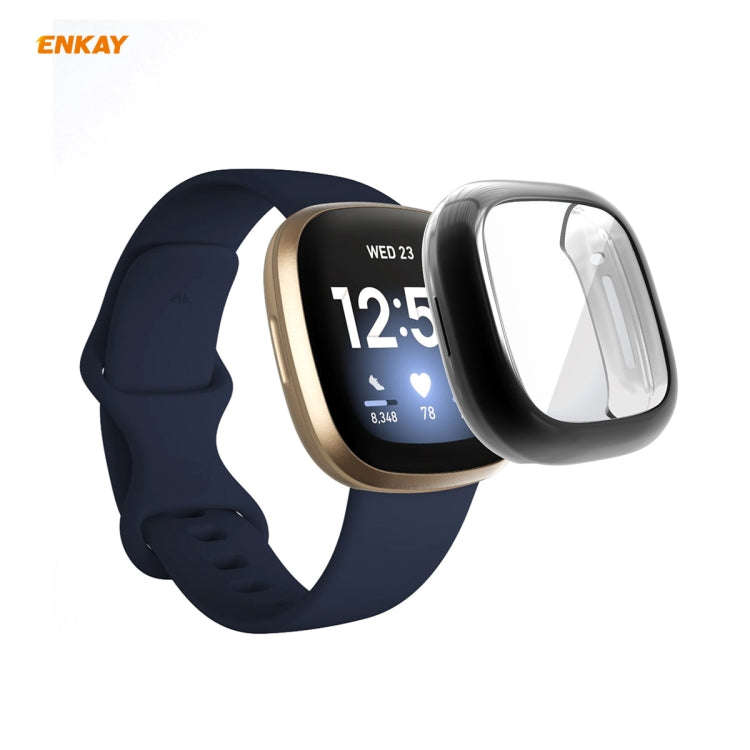For Fitbit Versa 3 / Fitbit Sense ENKAY Hat-Prince ENK-AC8208 Full Coverage Electroplate TPU Soft...