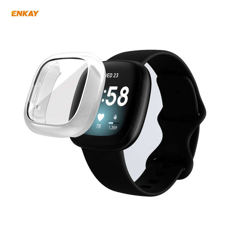 For Fitbit Versa 3 / Fitbit Sense ENKAY Hat-Prince ENK-AC8208 Full Coverage Electroplate TPU Soft...