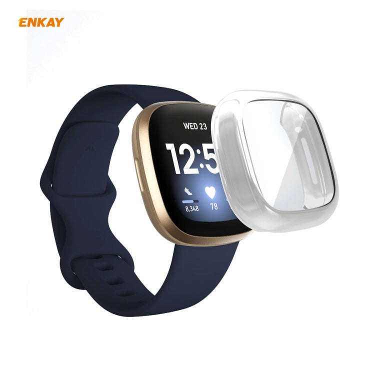 For Fitbit Versa 3 / Fitbit Sense ENKAY Hat-Prince ENK-AC8208 Full Coverage Electroplate TPU Soft...