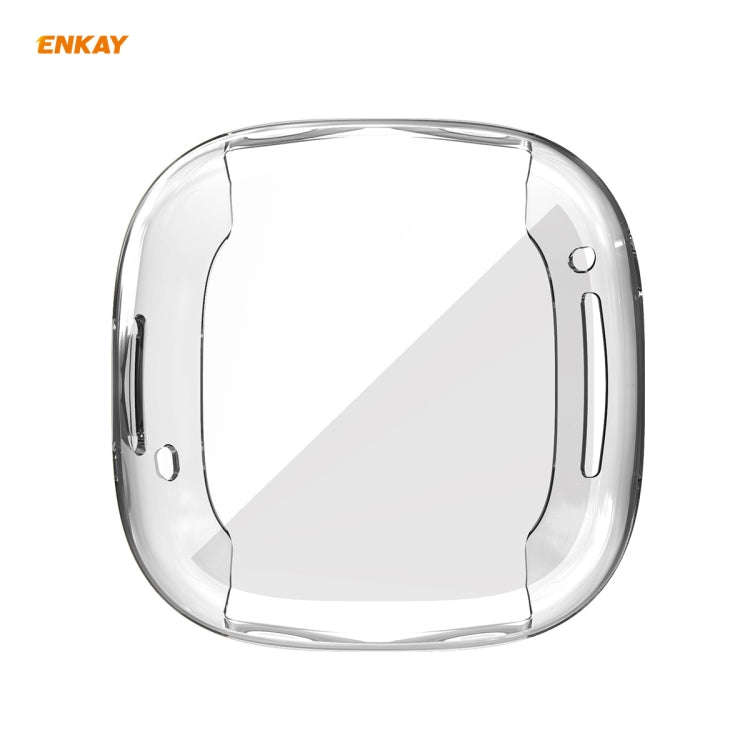 For Fitbit Versa 3 / Fitbit Sense ENKAY Hat-Prince ENK-AC8208 Full Coverage Transparent TPU Soft ...