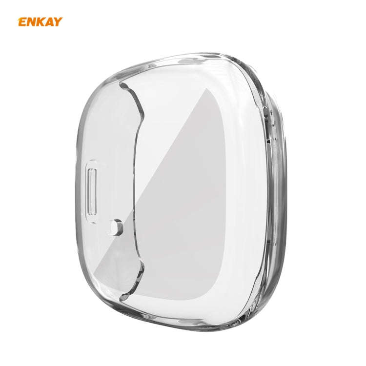 For Fitbit Versa 3 / Fitbit Sense ENKAY Hat-Prince ENK-AC8208 Full Coverage Transparent TPU Soft ...