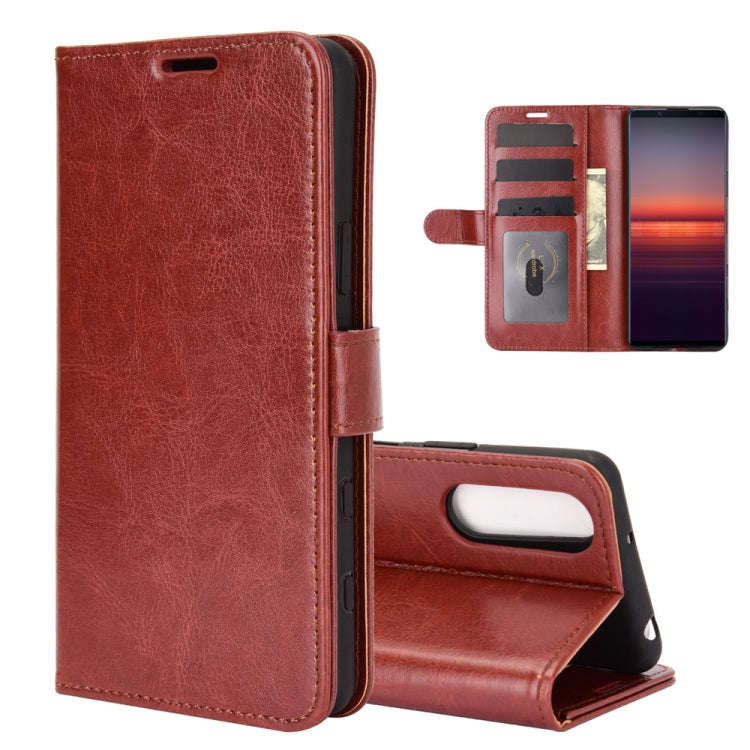 For Sony Xperia 5 II R64 Texture Single Horizontal Flip Protective Case with Holder & Card Slots ...