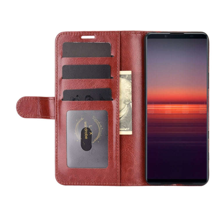 For Sony Xperia 5 II R64 Texture Single Horizontal Flip Protective Case with Holder & Card Slots ...