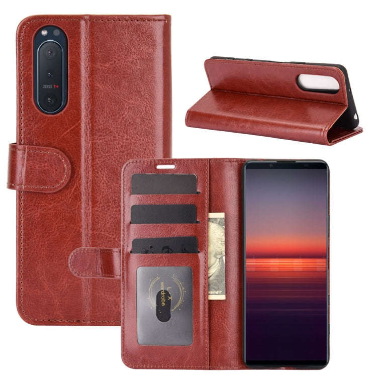 For Sony Xperia 5 II R64 Texture Single Horizontal Flip Protective Case with Holder & Card Slots ...
