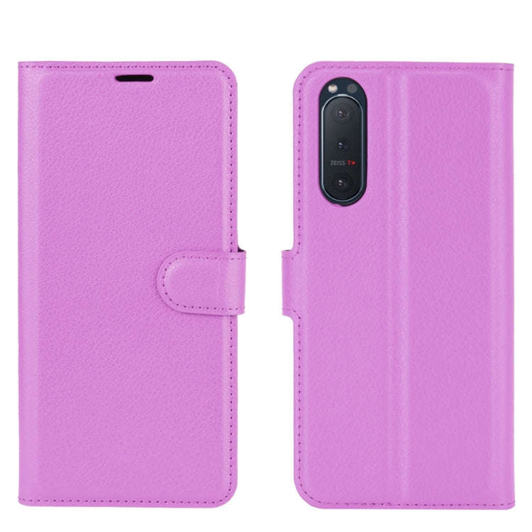 For Sony Xperia 5 II Litchi Texture Horizontal Flip Protective Case with Holder & Card Slots & Wa...