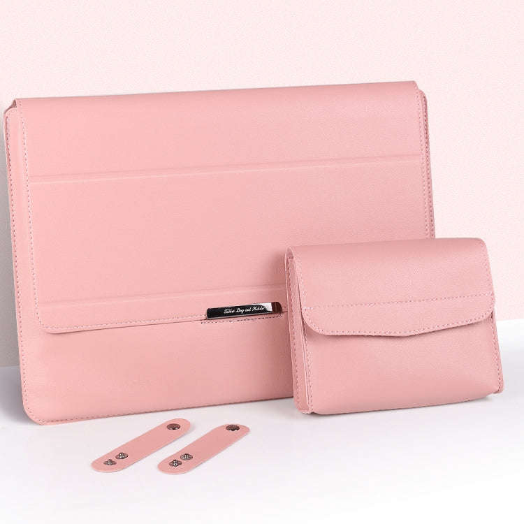 4 in 1 Universal Laptop Holder PU Waterproof Protection Wrist Laptop Bag, Size:13/14inch(Grey)
