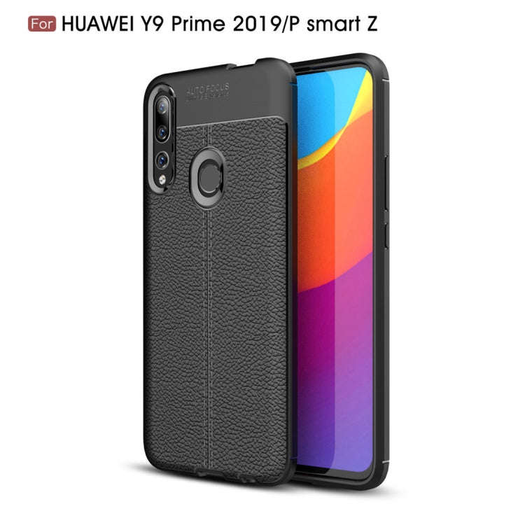 Litchi Texture TPU Shockproof Case for Huawei Y9 Prime 2019 / P smart Z(Black)