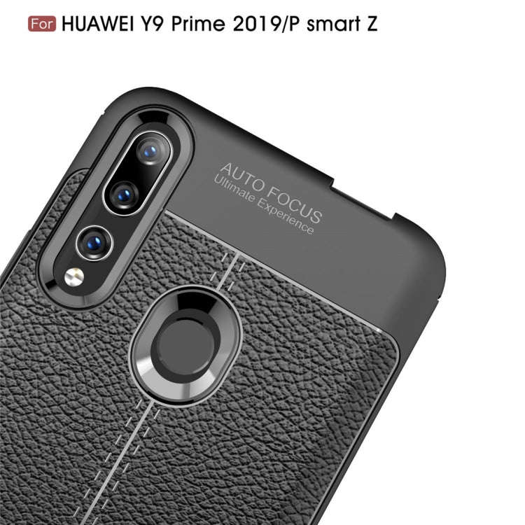 Litchi Texture TPU Shockproof Case for Huawei Y9 Prime 2019 / P smart Z(Black)