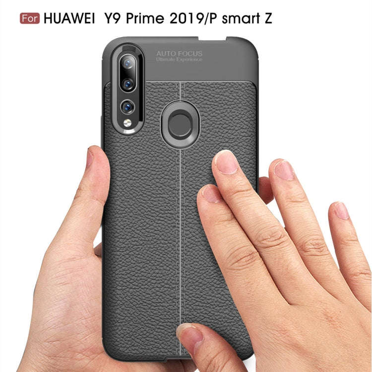 Litchi Texture TPU Shockproof Case for Huawei Y9 Prime 2019 / P smart Z(Black)