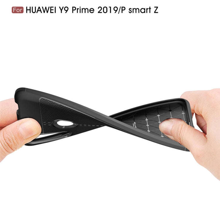 Litchi Texture TPU Shockproof Case for Huawei Y9 Prime 2019 / P smart Z(Black)