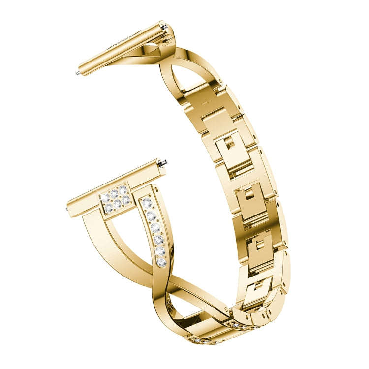 X-shaped Diamond-studded Solid Stainless Steel Watch Band for Amazfit 20mm(Gold)