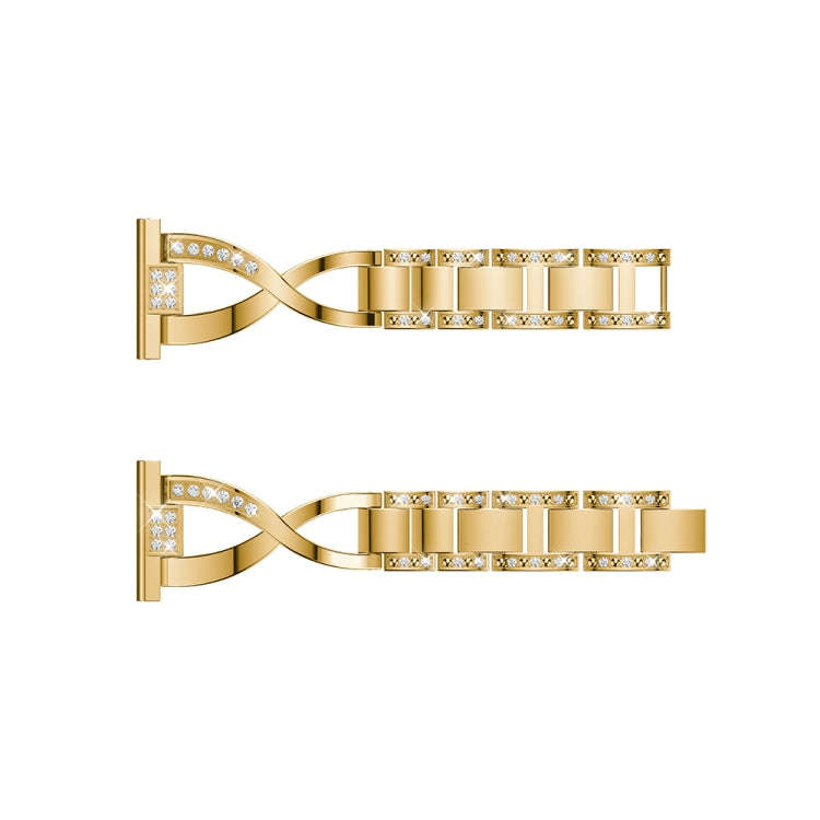 X-shaped Diamond-studded Solid Stainless Steel Watch Band for Amazfit 20mm(Gold)