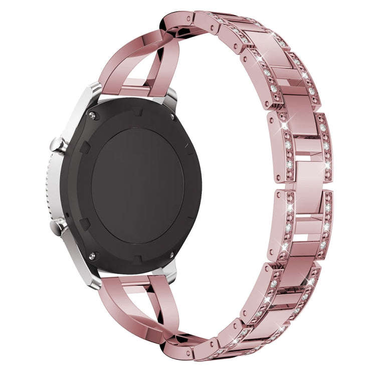 X-shaped Diamond-studded Stainless Steel Watch Band for Samsung Gear S3(Pink)