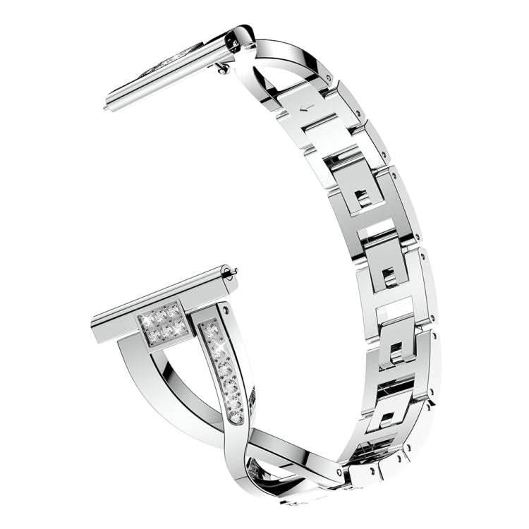 X-shaped Diamond-studded Stainless Steel Watch Band for Samsung Gear S3(Silver)