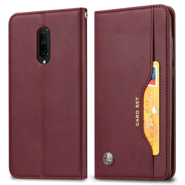 For OnePlus 7 Knead Skin Texture Horizontal Flip Leather Case with Photo Frame & Holder & Card Sl...