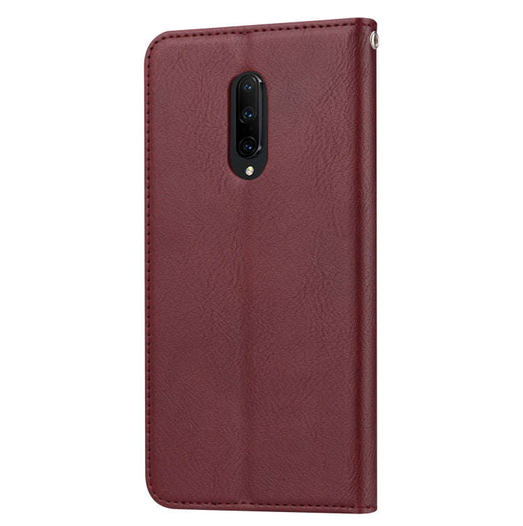 For OnePlus 7 Knead Skin Texture Horizontal Flip Leather Case with Photo Frame & Holder & Card Sl...
