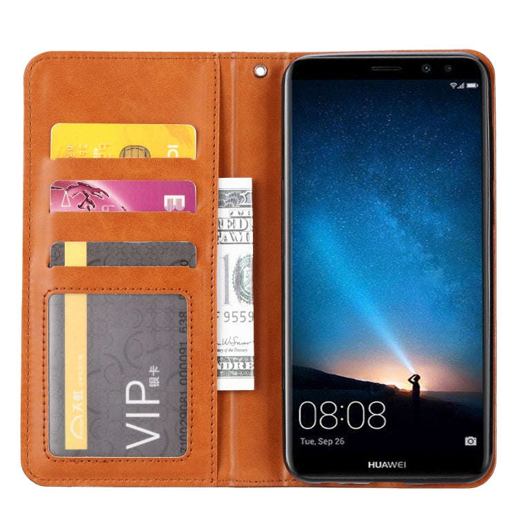 Knead Skin Texture Horizontal Flip Leather Case for Huawei Mate 10 Lite / Maimang 6 / Nova 2i, wi...