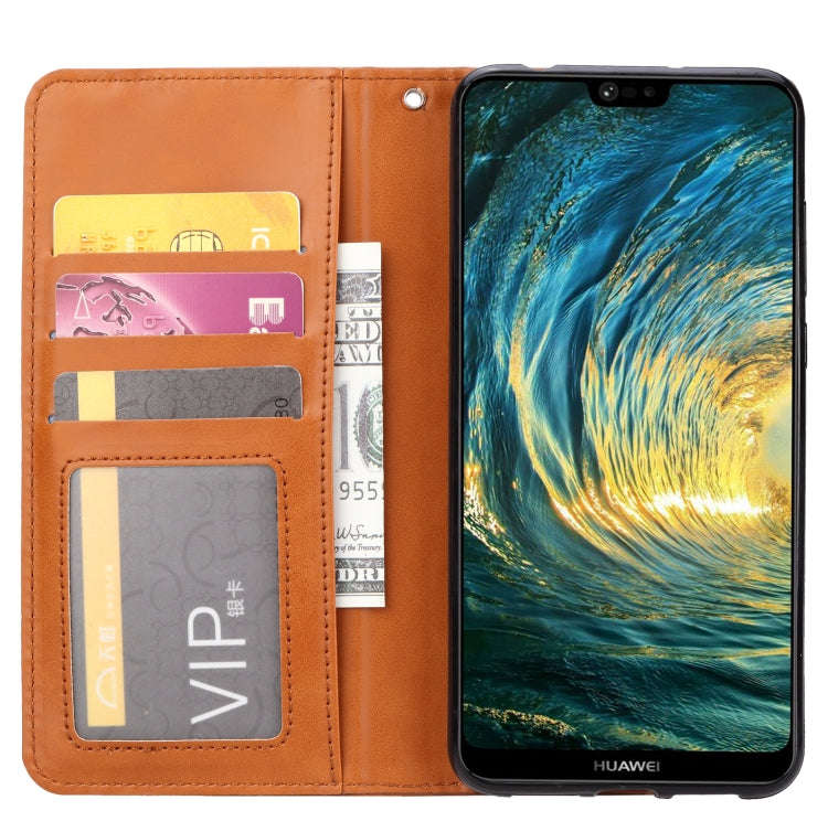 Knead Skin Texture Horizontal Flip Leather Case for Huawei P20, with Photo Frame & Holder & Card ...
