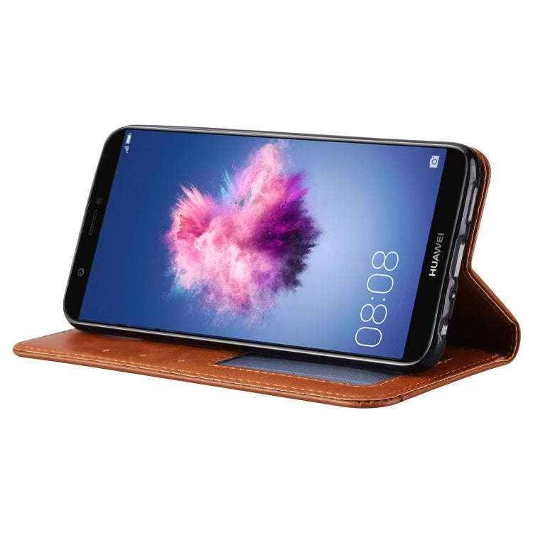 Knead Skin Texture Horizontal Flip Leather Case for Huawei P smart / Enjoy 7S, with Photo Frame &...