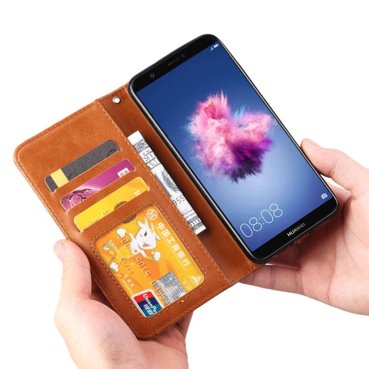Knead Skin Texture Horizontal Flip Leather Case for Huawei P smart / Enjoy 7S, with Photo Frame &...
