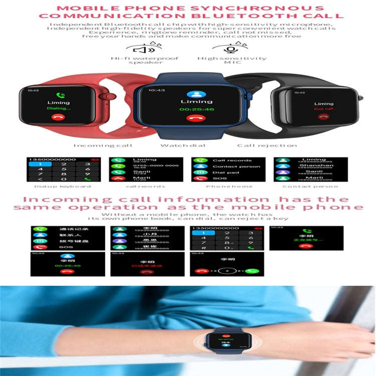 W98 Plus 1.54 inch Color Screen Smart Watch, IP67 Waterproof, Support Temperature Monitoring/Hear...