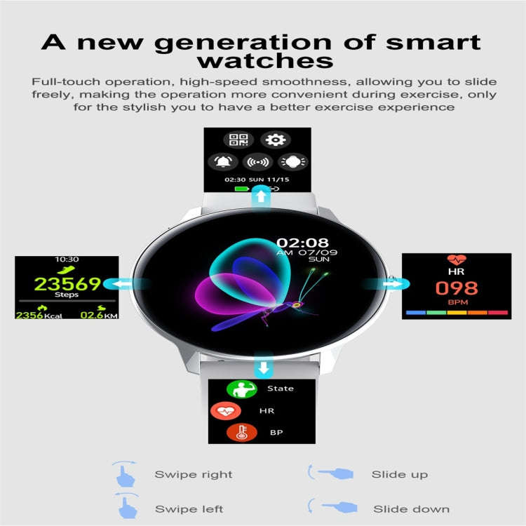 W68 1.4 inch Color Screen Smart Watch, IP68 Waterproof, Support Temperature Monitoring/Heart Rate...