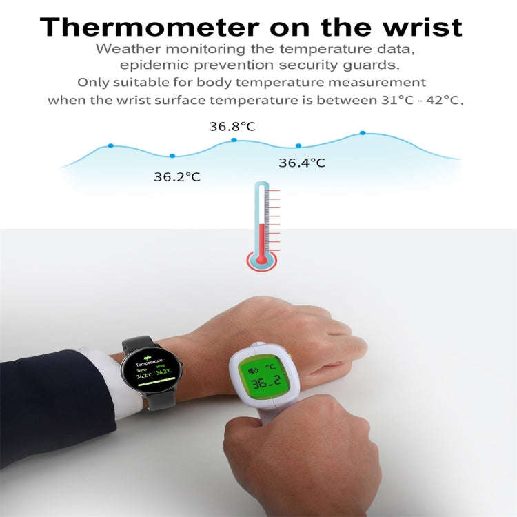 W68 1.4 inch Color Screen Smart Watch, IP68 Waterproof, Support Temperature Monitoring/Heart Rate...