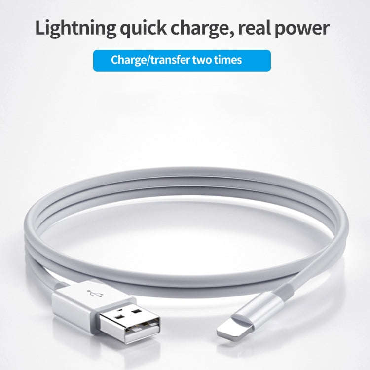 XJ-017 3A USB Male to 8 Pin Male Fast Charging Data Cable,  Length: 1m