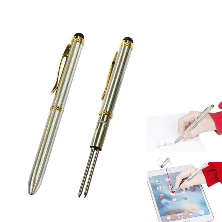 AT-13 Mobile Phone Touch Screen Handwriting Dual-purpose Pen with Black and Red Dual Core(Gold + ...