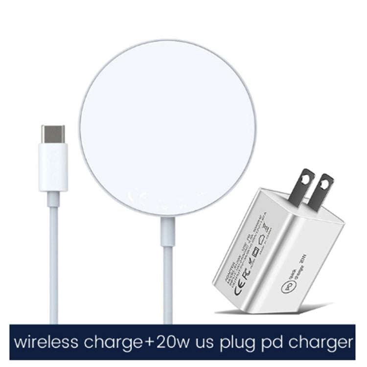 XJ-31 2 in 1 15W Magnetic Wireless Charger + PD 20W USB-C / Type-C Travel Charger Set for iPhone ...
