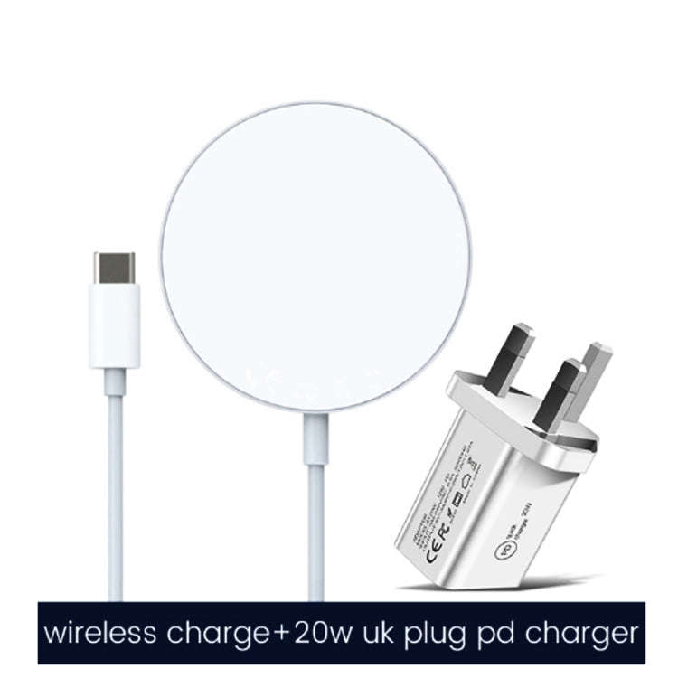 XJ-31 2 in 1 15W Magnetic Wireless Charger + PD 20W USB-C / Type-C Travel Charger Set for iPhone ...