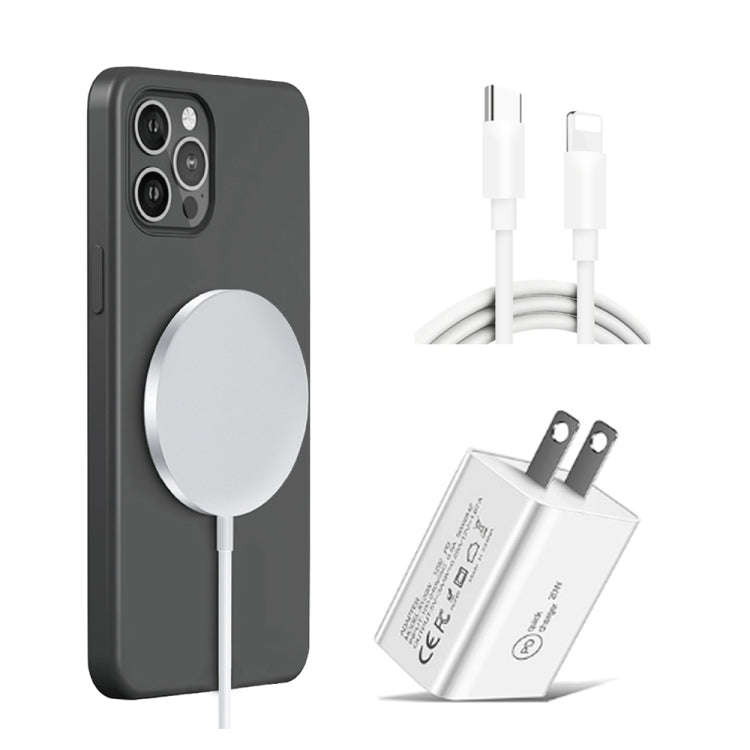 XJ-32 3 in 1 15W Magnetic Suction Wreless Charging + PD 20W USB-C / Type-C Travel Charging + USB-...