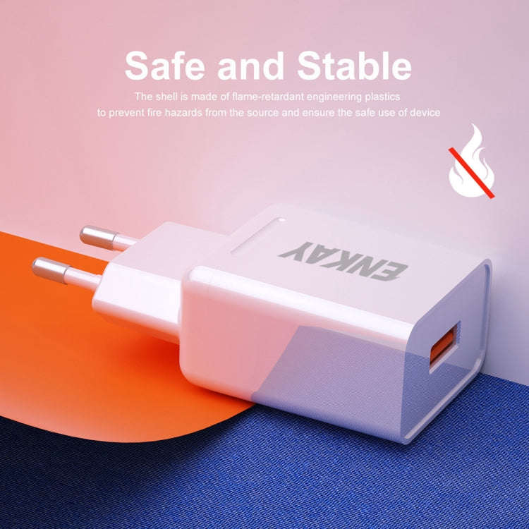 ENKAY Hat-Prince T033 18W USB QC 3.0 Fast Charging Travel Charger Power Adapter, EU Plug